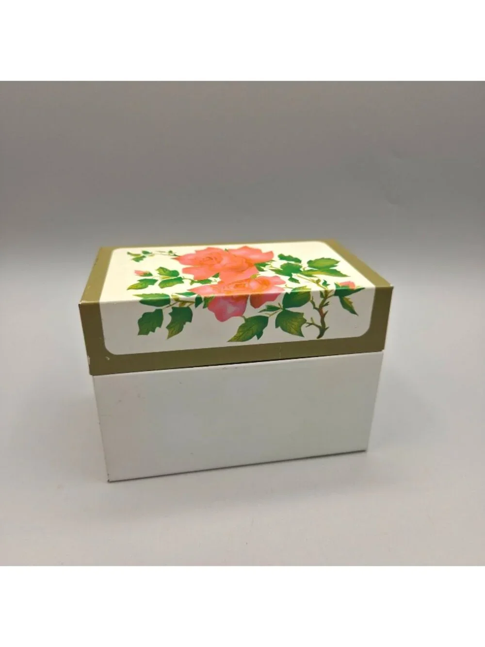Vintage Recipe Box Floral Lid South Dakota Cow-Belles Recipe Cards Ohio Art